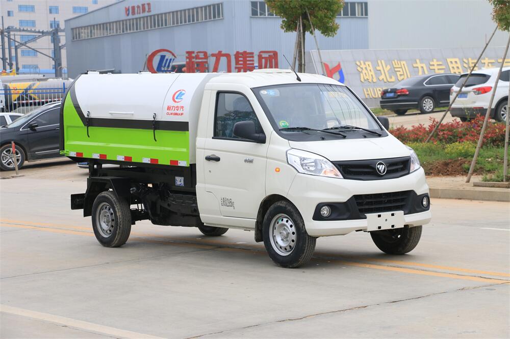 密封式垃圾車(chē)-福田小型藍(lán)牌密封式自卸垃圾車(chē)廠家